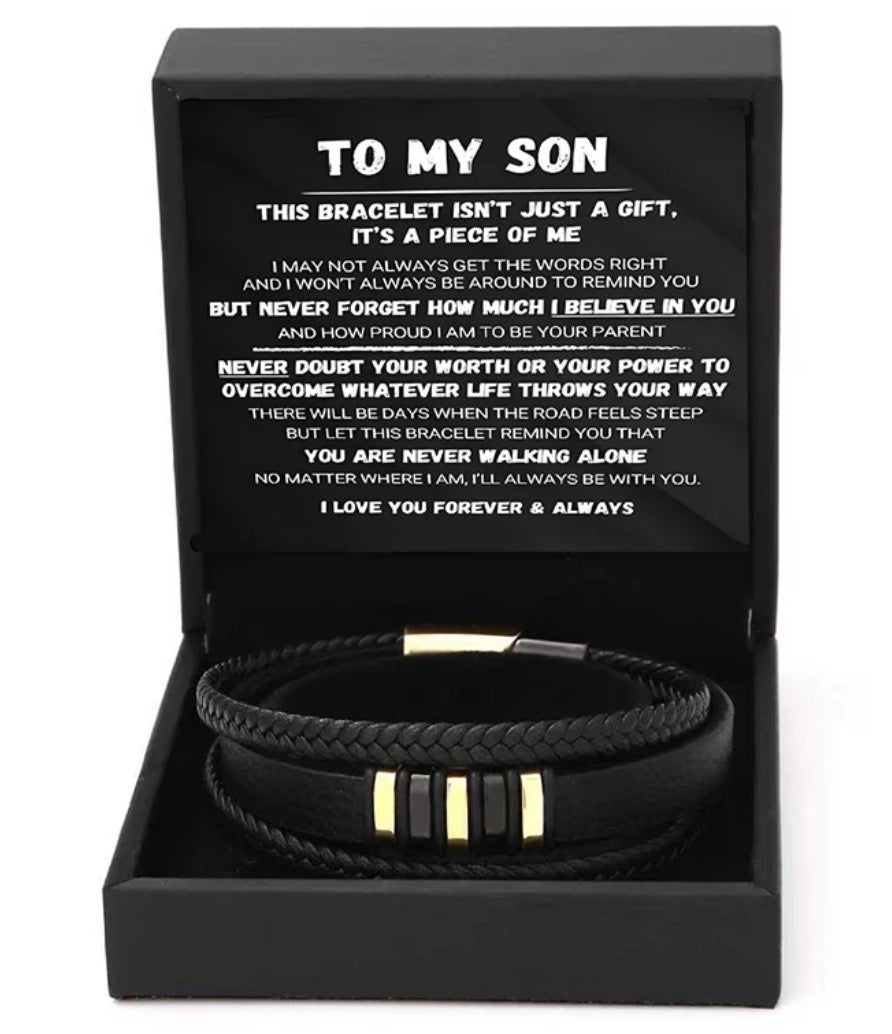 Multi-layered braided PU leather bracelet